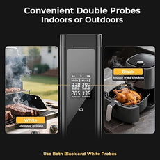 BlueSwan Bluetooth Meat Thermometer Digital, Food Thermometer Wireless 820 ft Range with 2 Color Probes with APP for Grill, Smoker, Oven, Magnetic Design for Cooking, BBQ, Valentines Day Gifts for Him