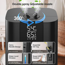 Smart Humidifiers Large Room Bedroom Home, 2.11Gal(8L) Quiet Top Fill Cool Mist Humidifier, Smart App & Remote Control, 3 Speed Humidifier with 360° Nozzle, Humidity Setting for Baby Office
