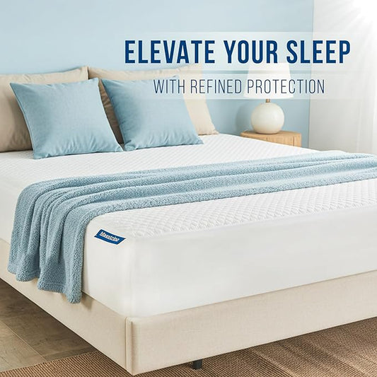 Luxury Queen Size Tencel Waterproof Mattress Protector Deep Pocket - Premium Cooling Bed Cover Pad - Hypoallergenic & Allergy-Friendly - Oeko-Tex Certified - Ultra Soft & Breathable