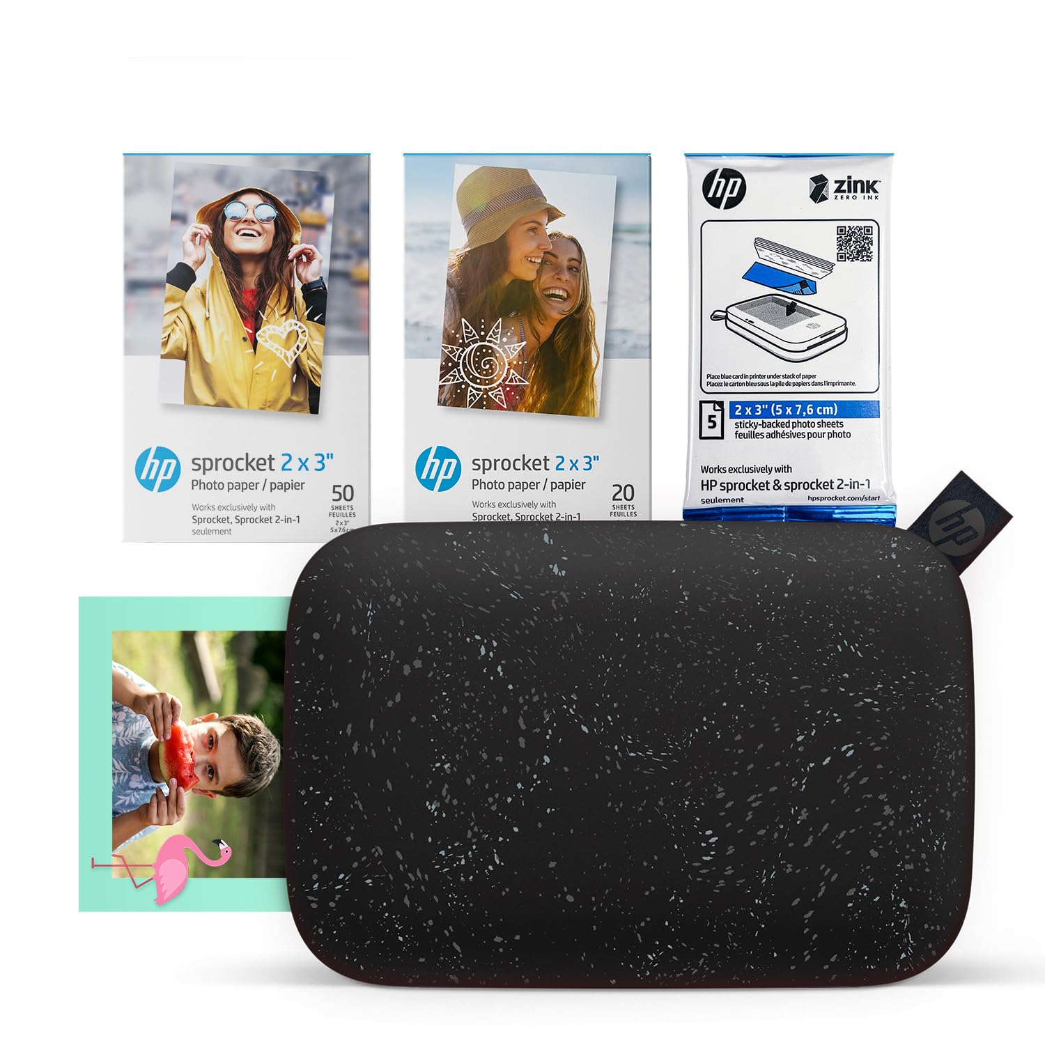 HP Sprocket Portable 2x3 Instant Photo Printer (Lilac) Print Pictures on Zink Sticky-Backed Paper from Your iOS & Android Device.