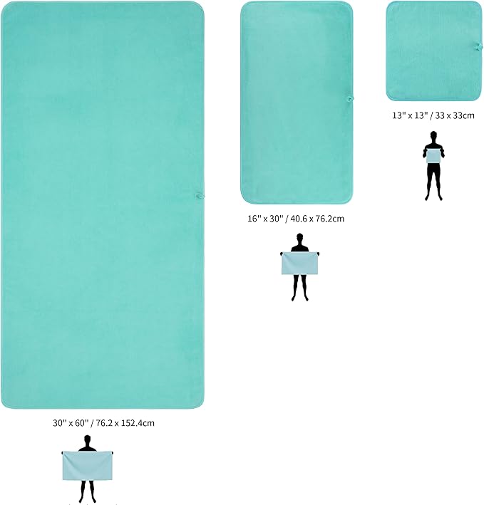 New Microfiber Bath Towel Set, 3 Piece, Oversize, Quick Dry, Lint Free, Includes Body, Hand and Face Towels