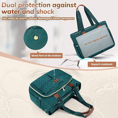 RAINSMORE Teacher Tote Bag for Women Work Bags 15.6 Inch Laptop Tote Bag with Large Cup Holder Nurse Bag Computer Handbag