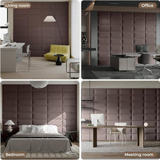 12-Piece Dark Brown Linen Upholstered Headboard King Size, Wall Mounted Panels Set, Elegant Fabric Headboard for Master Suite