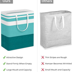 HomeHacks 2-Pack Large Laundry Basket, Waterproof, Freestanding Laundry Hamper, Collapsible Tall Clothes Hamper with Extended Handles for Clothes Toys in the Dorm and Family (Green, 125L)