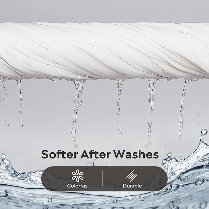 JELLYMONI White Duvet Cover Super Queen Size - 100% Washed Cotton Lightweight Cooling Comforter Cover, 3 Pieces Soft Bedding Set with Zipper Closure (Off White, 98"x90")