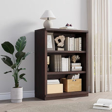 Rresyet 3 -Tier Bookcase and Book Shelf, 31” Wide Bookshelves, Wooden Bookcase Display Storage for Home Office, Living Room and Study Room (Cherry)