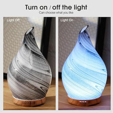 Porseme 280ml Essential Oil Diffuser Glass Color Changing Aroma Air Diffusers Aromatherapy Ultrasonic Cool Mist Humidifier 7 Running Hours Waterless Auto-Off for Sleeping, Yoga, Office, Spa (Ink)