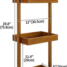 Utoplike Teak Shower Caddy Corner, 3 Tier Standing Shower Organizer Shelf with Handle, Wood Bathroom Stand Up Caddy Basket for Shampoo, Rack for Inside Shower, Bath, Office, Kitchen Desktop