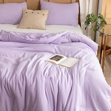 ROSGONIA Lavender Comforter Set Queen, 3pcs(1 Boho Purple Comforter & 2 Pillowcases) All Season Soft Bedding Lightweight Bedspread Blanket Quilt
