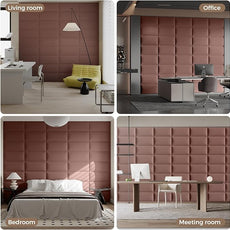 12-Piece Light Brown Linen Upholstered Headboard King Size, Wall Mounted Panel Set, Warm Fabric Headboard & Wall Decor for Bedroom