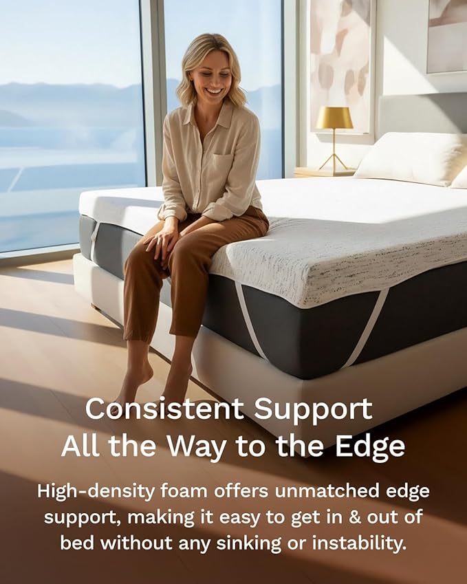 ViscoSoft 3 Inch Memory Foam Mattress Topper King - Select High Density - (Gel-Infused and Ventilated) Mattress Pad with Soft Removable Bamboo-Rayon Cover