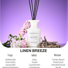 M&SENSE Reed Diffuser Set, 10.14 fl oz Large Reed Diffuser, Linen Breeze Scented with Natural Essential Oils, Long Lasting with 7 Sticks, Non-Toxic Home Fragrance Reed Diffuser for Bedroom, Bathroom