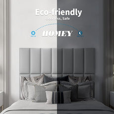 Art3d Peel and Stick Headboard for Twin in Grey, Pack of 4 Panels Sized 9.85