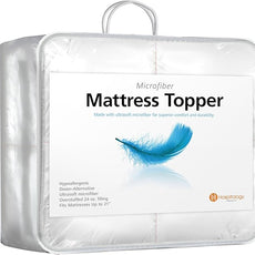 HOSPITOLOGY PRODUCTS Hypoallergenic Mattress Cover- Overstuffed - Deep Pocket - Goose Down Alternative Pillow Top Mattress Topper Queen - 60