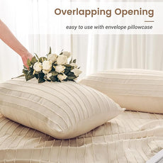 NEXHOME PRO Duvet Cover Full Size,3 Pieces Boho Tufted Duvet Cover Set, Soft and Lightweight Microfiber Comforter Cover Set for All Season (Khaki Full, 80 x 90)-No Comforter