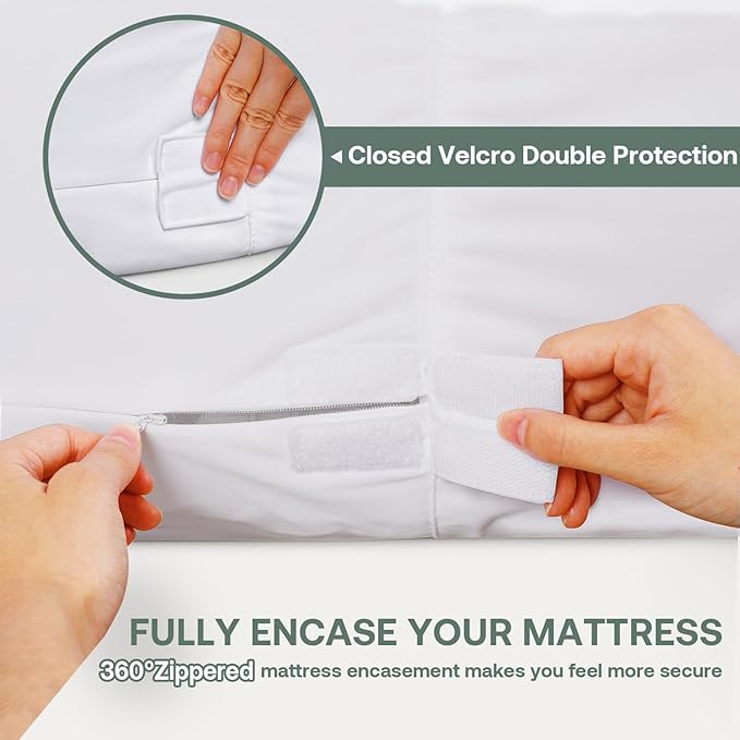 2 Pack Twin XL 39"x80" Waterproof Mattress Cover(9 in. Deep) Protector Zippered Soft Breathable Healthy Encasement Great for Dorms Hotel