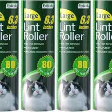 Fedicelly Large Lint Rollers Pet Hair Extra Sticky Refills,Mega Value Set 6.3 inches Wider with 320 Sheets for Cat and Dog Hair Removal,80 Sheets Per Roller (Pack of 4)
