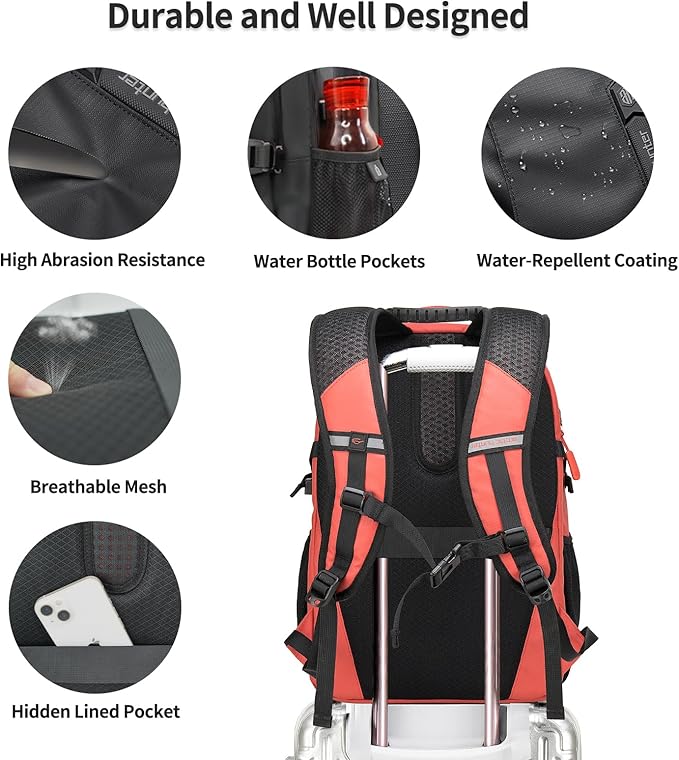 ARCTIC HUNTER AH Orange (Yellow) 15.6 In Laptop Travel Backpack for Couple Women Men, 30L Anti-Theft Compact Carry on Travel Flight Approved for Work, Commuting, and Weekend Casual Daypack