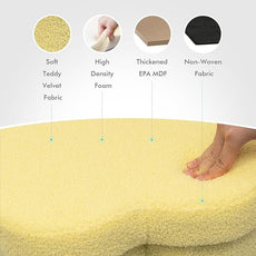 B FSOBEIIALEO Storage Ottoman Cube, Flowers Shaped Ottomans with Storage Foot Stool Footrest for Lving Room, Boucle Ottoman Seat for Dorm Room,Faux Teddy Fur, Yellow 12.6