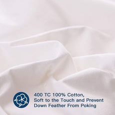 ELEMUSE Twin XL Size Fusion Goose Down Featherbed Mattress Topper for College Dorm, Thick and Fluffy Double Layer Pillowtop Mattress Pad, with 8-21 Inch Deep Pocket