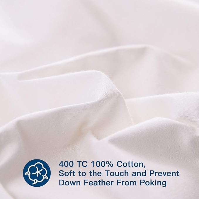 ELEMUSE Twin XL Size Fusion Goose Down Featherbed Mattress Topper for College Dorm, Thick and Fluffy Double Layer Pillowtop Mattress Pad, with 8-21 Inch Deep Pocket