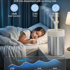 Feekaa Stainless Steel Humidifier Dishwasher Safe, 4L/1Gal Cool Mist Humidifiers for Bedroom, Easy Clean Humidifier Large Room, Humidifiers for Baby Nursery Living Room Office Plant, White