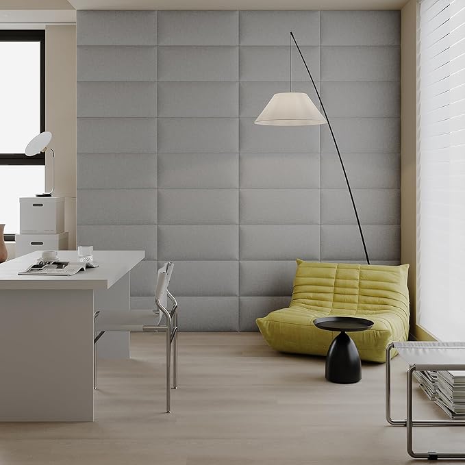 Modern Light Gray Linen-Upholstered Headboard 24x12 Inch 9-Panel Set - Soft Padding for Queen Beds, Easy-Clean Linen Fabric