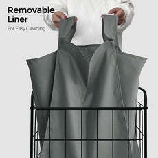 Laundry Hamper with Wheels, 90L Laundry Basket with Handle, Laundry Sorter with Removable Liner Bag