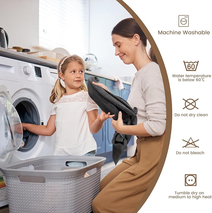 SEMAXE Grey Bath Towel, 100% Cotton Towel with Hanging Loop, Hotel & Spa Quality Soft Absorbent Towel for Bathroom, Gift Box Packaging, 1 Pc Bath Towel, 55" L x 27" W