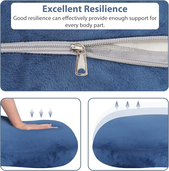 BATTOP Pregnancy Pillows for Sleeping,Body Maternity Pillow with Cooling Washable Cover,Support for Back,HIPS,Legs,Belly for Pregnant Women,New Mom Gifts for Women (Dark Blue)