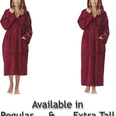 Arus Women's Hooded Classic Bathrobe Turkish Cotton Robe with Full Length Options