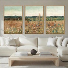 BINCUE Large Wildflower Wall Art Set Vintage Canvas Wall Decor Nature Wilderness Farmhouse Art Print for Living Room Bedroom Office 24x36 Inches