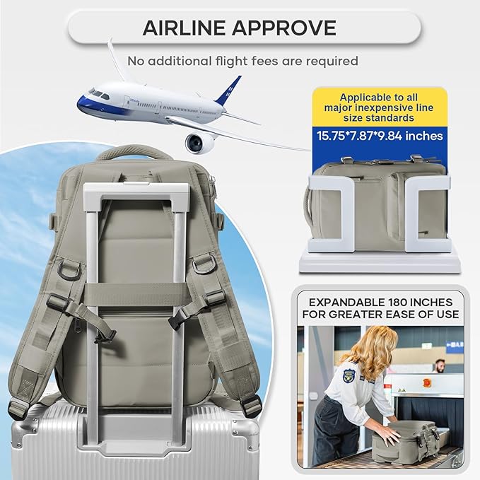Vacuum Compression Backpack, Travel Vacuum Backpack with Electric Vacpack Pump, Flight Approved Carry On Personal Item Suitcase Luggage for Men Women, Brown, Small