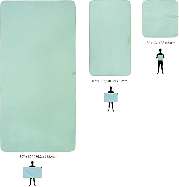 New Microfiber Bath Towel Set, 3 Piece, Oversize, Quick Dry, Lint Free, Includes Body, Hand and Face Towels