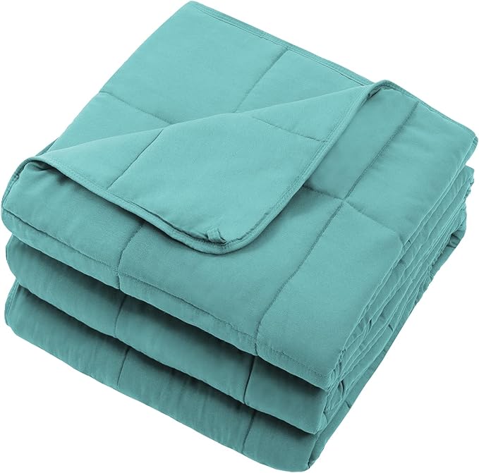 Teal Weighted Blanket for Adults 20lbs, 48"x72", Twin Full Size Cooling Heavy Throw Blanket for 130-220lbs, Microfiber Soft Thick Big Blankets Weighted Comforter Breathable Gift for Sleeping