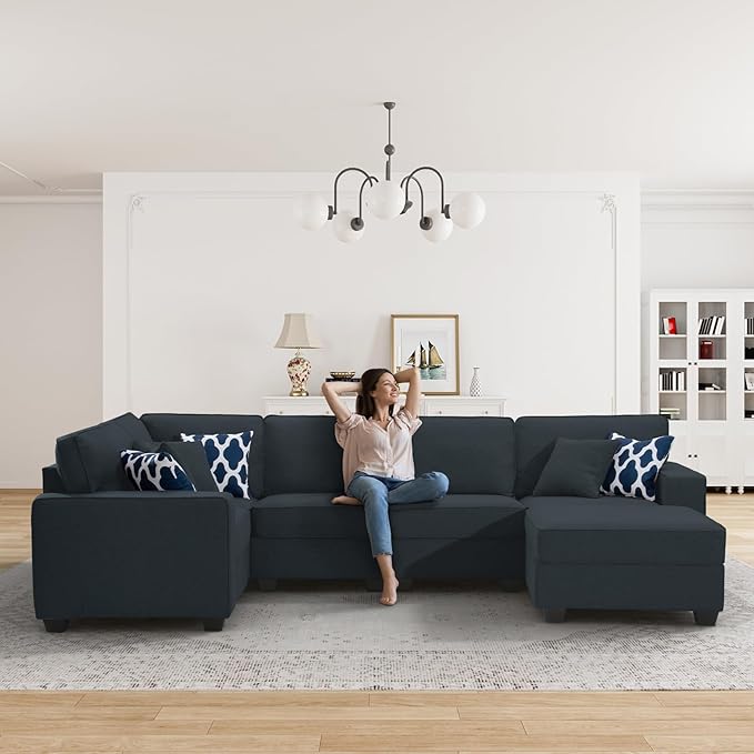 Legend Vansen Modular Sectional Sofa L Shaped Couch with Ottoman Modern Reversible Corner Sectional Couch for Living Room
