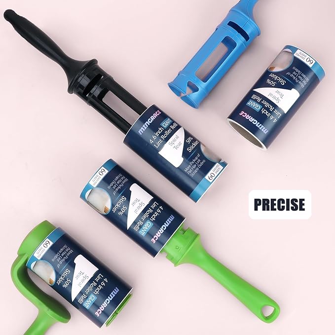 4.6 inch Giant Lint Roller Refills Only Compatible with Evercare Giant Lint Rollers and T Handle Pet Hair Roller, 50% More Pickup, 60 Sheets per Refill, 6 Pack, 360 Sheets Total