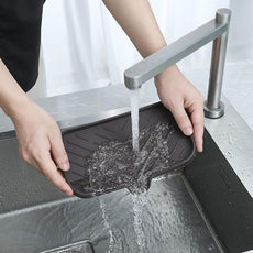 Silicone Bathroom Soap Dishes with Drain Spout-Bathroom and Kitchen Sink Organizer,Sponge Holder,Dish Soap Tray,Perfect for Dispenser,Scrubber,Bottle,Cup on Sink or Counter-Coffee 9.6