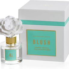 Zodax Apothecary Guild Blush Porcelain Oil Diffuser - Home Fragrance Diffuser Ideal for Living Room, Bathroom, Office - Makes a Great Gift - Porcelain Flower Design - Sunset Beach - 1.69 Oz.