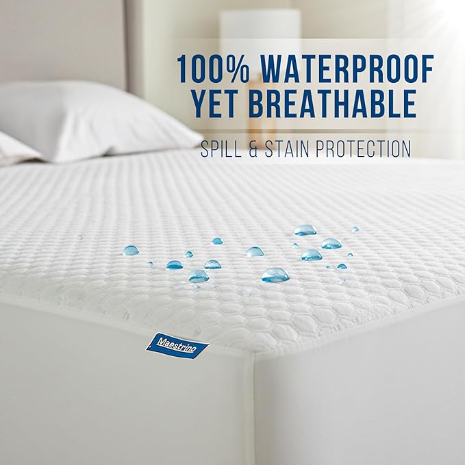 Luxury Full Size Tencel Waterproof Mattress Protector Deep Pocket - Premium Cooling Bed Cover Pad - Hypoallergenic & Allergy-Friendly - Oeko-Tex Certified - Ultra Soft & Breathable