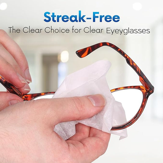 Lens Wipes for Eyeglasses - Pre-moistened Eyeglass Lens Cleaning Wipes - 600 Lens Wipes Individually Wrapped Sracth-Free Streak-Free Eye Glasses Wipes Lens Cleaner for Sunglass & Camera Lens