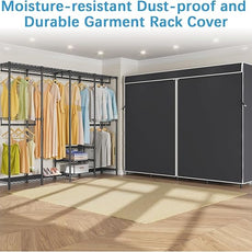 VIPEK V40C Covered Clothes Rack Heavy Duty Clothing Rack with Cover, Custom Freestanding Closet Portable Wardrobe Closet for Bedroom, Large Black Coset Rack with Black Oxford Fabric Cover
