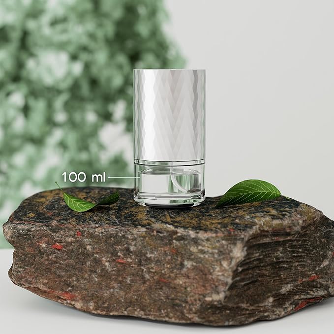 Airversa Essential Oil Diffuser Waterless Aromatherapy Diffusers for Home Large Room, Bedroom, Car, Office, Desk, Battery Operated, Small Diffuser for Pure Scent, 100mL Capacity, AN5 (Silver)