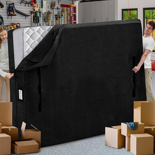 Mattress Bags for Moving and Storage, BETU Twin Mattress Protector Waterproof Mattress Cover with 8 Heavy Duty Handles and Zipper Extra Thick Moving Supplies for Dorm Bed Reusable (77x42x13.5 Black)