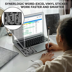Synerlogic (5pcs) Word/Excel Windows Shortcut Sticker | Reference Guide Keyboard Shortcuts | Work from Home Essentials | Excel Shortcuts Cheat Sheet Laminated Vinyl (Black/Small/5)