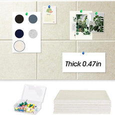 Thick Cork Board Tiles for Wall with Push Pins, 36