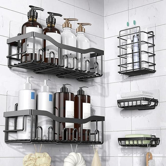 12PCS Shower Caddy Adhesive Replacement,Shower Shelves Adhesive Strip Pad Shower Organizer Sticker Replacement Bathroom Heavy Duty Strong Sticky Wall Adhesive No Drilling Strong Transparent Adhesive