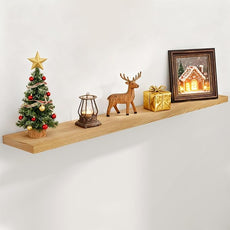 Fun Memories 72 Inch Floating Shelves for Wall, 72x9.3 Large Floating Shelf for Bedroom, Kitchen, Bathroom, Wall Mounted Rustic Wood Shelves with Invisible Bracket for Books, Decor, Oak