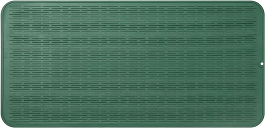 Silicone Dish Drying Mat for Multiple Usage,Easy clean,Eco-friendly,Heat-resistant Silicone Mat for Kitchen Counter or Sink,Refrigerator or Drawer Liner Green 5XL 36inches x 18inches