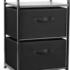 MAX Houser Dresser for Bedroom with 2 Drawers, Wide Chest of Drawers, Fabric Dresser, Storage Organizer Unit with Fabric Bins for Closet, Living Room, Hallway, Nursery,Black